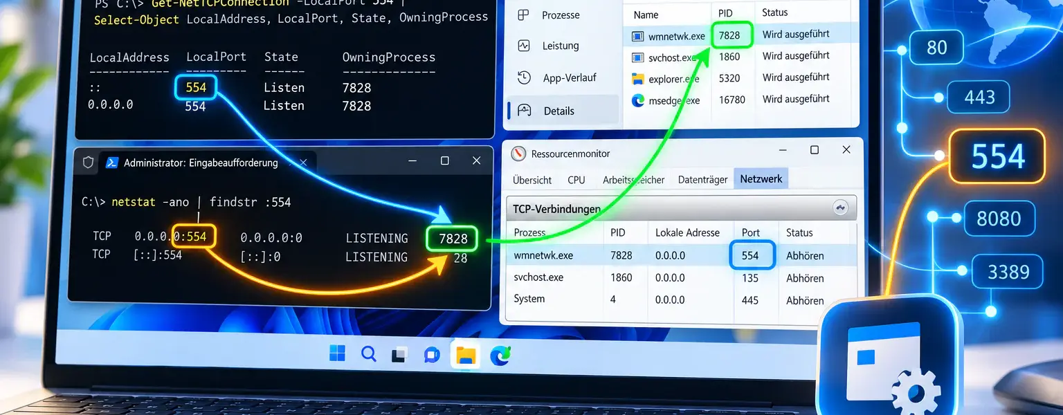 Welches Programm belegt welchen Port in Windows 11? Darstellung der Portbelegung mit PowerShell und Task-Manager