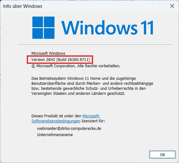 Installierte Windows-11-Version und Betriebssystembuild überprüfen