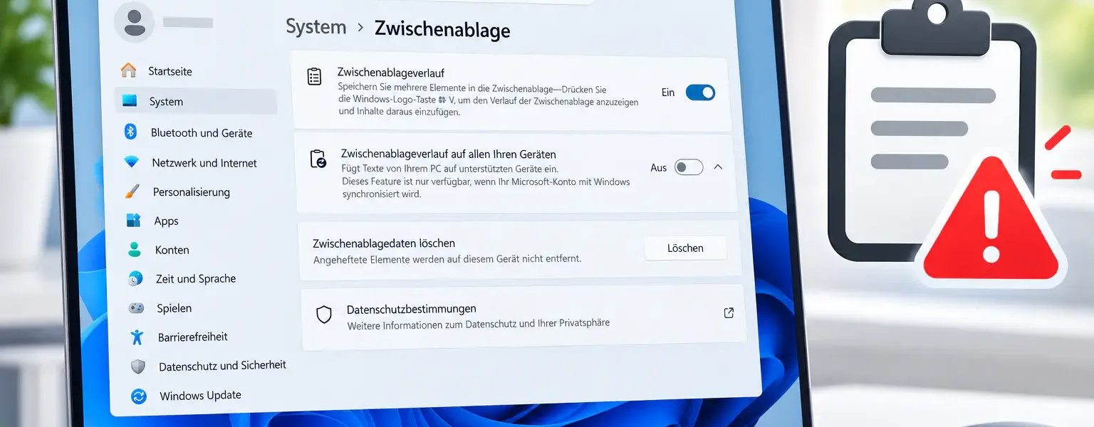 Problem mit der Zwischenablage unter Windows 11